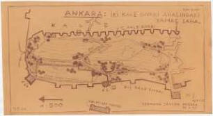 Gesamtbebauungsplan Ankara Teilbebauungsplan Altstadt: Lageplan Altstadt Vorburg, gärtnerische Anlage 1:500