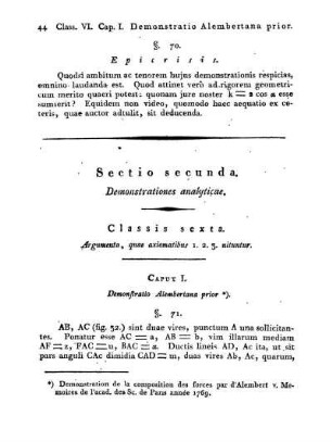 Sectio secunda. Demonstrationes analyticae.