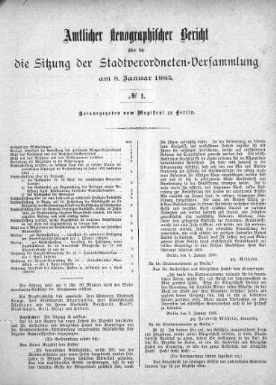 No. 1, 8. Januar 1885