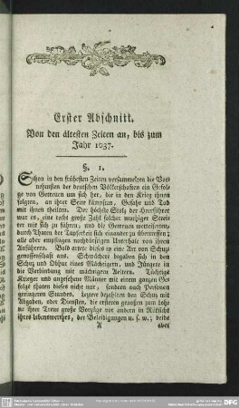 Erster Abschnitt. Von den ältesten Zeiten an, bis zum Jahr 1037