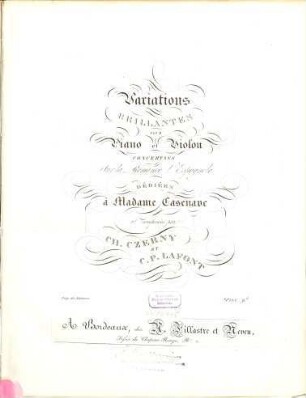 Variations brillantes pour piano et violon concertans sur la romance l'espagnole