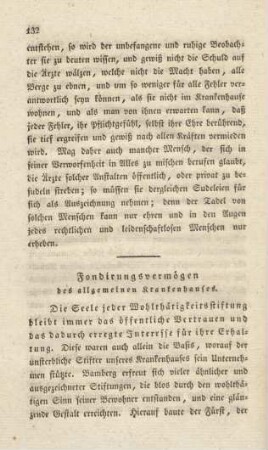Fondirungsvermögen des allgemeinen Krankenhauses