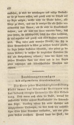Fondirungsvermögen des allgemeinen Krankenhauses