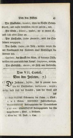Das VII. Capitel. Von den Insecten