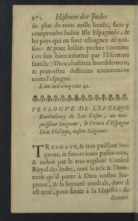 Prologue de L'evesque Barthelemy de Las Casas ...