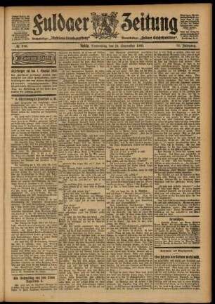 Zweite Ausgabe vom Donnerstag, den 24. September 1903.