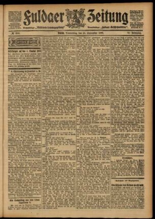 Zweite Ausgabe vom Donnerstag, den 24. September 1903.