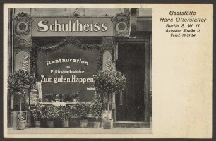 Ansichtskarte Gaststätte „Zum guten Happen“, Anhalter Straße 11