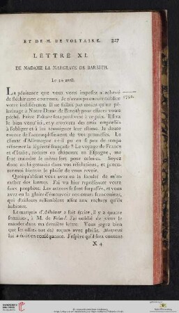 (Lettre XI - XX)