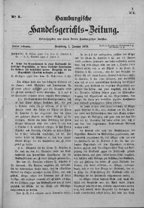No. 1. 1. Januar 1870