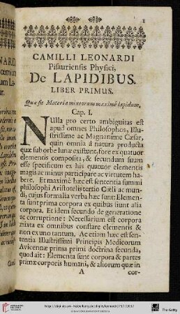 De Lapidibus