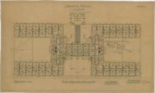 Fischer, Theodor; München - Westend, Bergmannstr.; Ledigenheim - Grundriss 1. OG