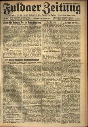Ausgabe vom Mittwoch, den 15. August 1928.