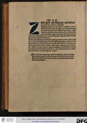 FInit feliciter opus egregium vocabularii iuris utriusque, impressum insigni in civitate Spirensi per Petrum Drach sub anno dominice incarnationis M cccc lxxvii, mensis May die decimaoctava.