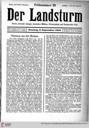 Heft 20, September 1915