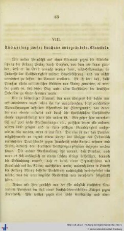 VIII. Rückweisung zweier durchaus unbegründeter Einwände.