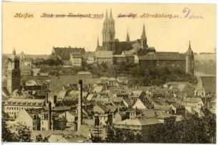Meißen. Blick auf Meißen m. Albrechtsburg u. Dom