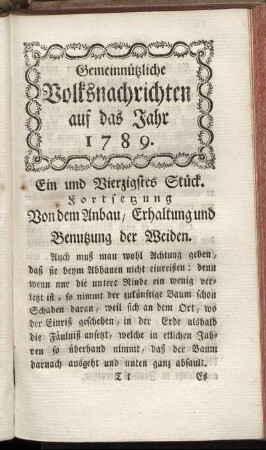 Ein und Vierzigstes Stück