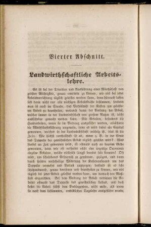 Vierter Abschnitt. Landwirthschaftliche Arbeitslehre