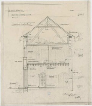 Bestelmeyer, German; Bamberg (Bayern); Ev. Erlöserkirche - Messnerhaus (Schnitt)