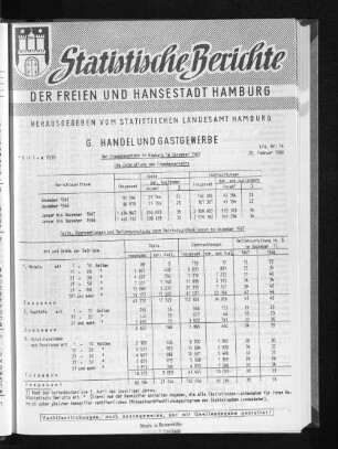 Der Fremdenverkehr in Hamburg im Dezember 1967 : Lfd. Nr. 14