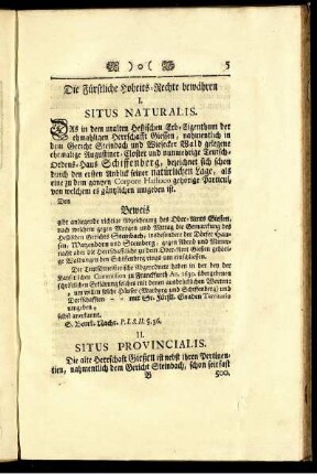 Die Fürstliche Hoheits-Rechte bewähren I. - XIV.