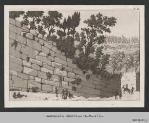 Giuseppe del Rosso, Una giornata d'istruzione a Fiesole : Vedute der etruskischen Mauer in Fiesole