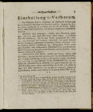 Eintheilung der Verborum.