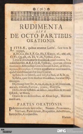 De Partibus Orationis.