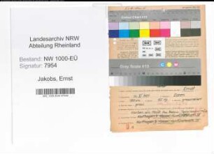 Entnazifizierung Ernst Jakobs, geb. 14.11.1901 (Ziegeleiarbeiter)