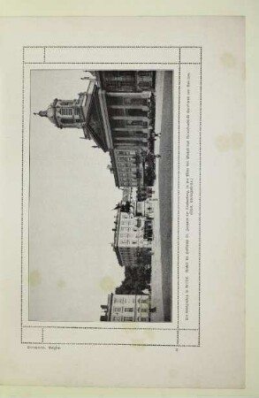 Der Königsplatz in Brüssel. Rechts die Hofkirche St. Jacques sur Caudenberg, in der Mitte des Platzes das Reiterstandbild Gottfrieds von Bouillon