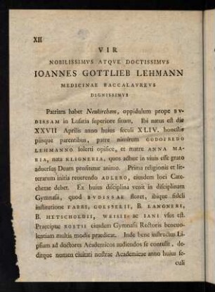 XII-XV, Vir Nobilissimus Atque Doctissimus...