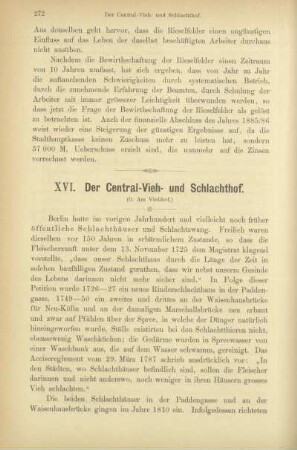 XVI. Der Central-Vieh- und Schlachthof