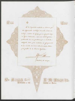 Un autógrafo de S.M. Alfonso XIII dedicado a los españoles de América