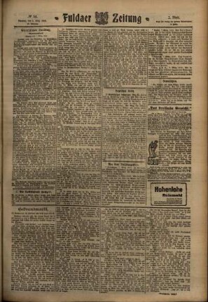 Zweite Ausgabe vom Dienstag, den 08. März 1910.