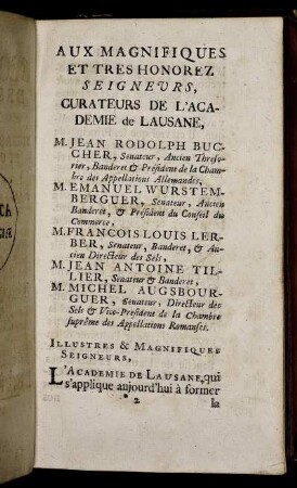Épitre et Préface.