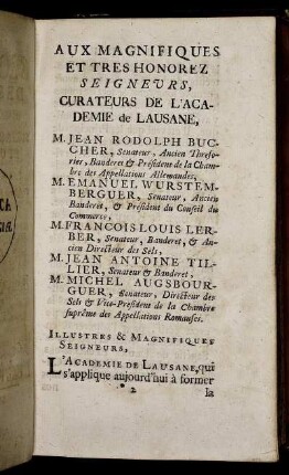 Épitre et Préface.