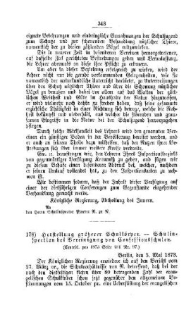 Herstellung größerer Schulkörper. - Schulinspection bei Vereinigung von Confessionsschulen : [V. Elementarschulwesen]