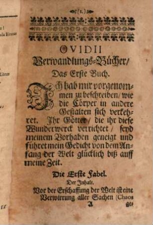 P. Ovidii Nasonis XV. Bücher der Verwandlungen
