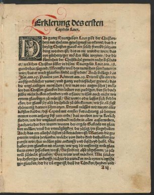 Erklerung des ersten Capitels Luce.