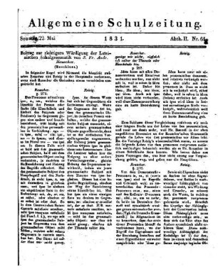 Beitrag zur richtigen Würdigung der Lateinischen Schulgrammatik von S. Fr. Andr. Reuscher : (Beschluss)