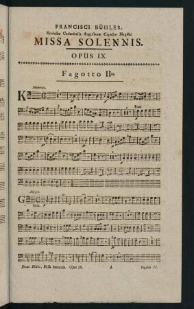 1-5, Missa Solennis. Opus IX. Fagotto IIdo.