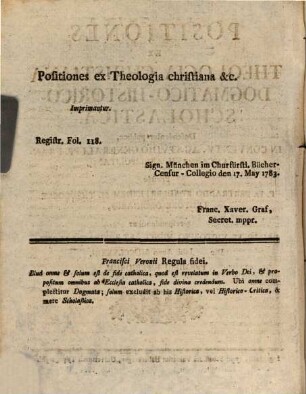 Positiones ex theologia Christiana dogmatico-historico-scholastica