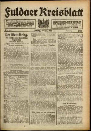 Ausgabe vom Freitag, den 21. Juni 1918.