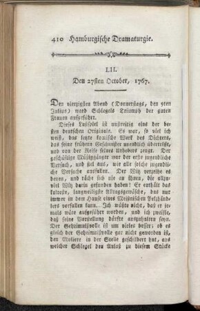 LII. Den 27sten October, 1767