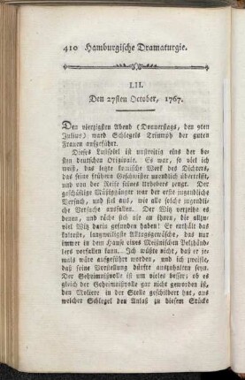 LII. Den 27sten October, 1767