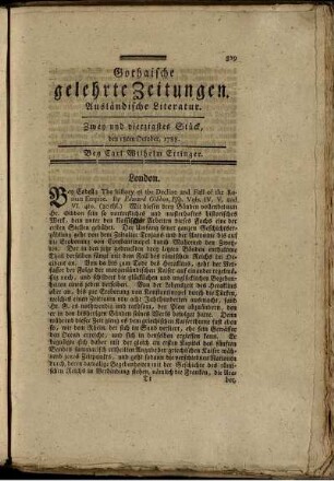 Zwey und vierzigstes Stück, den 18ten Oktober, 1788.