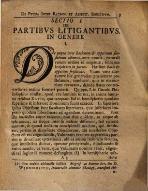 Dissertatio Moralis Philosophica De Pvgna Inter Rationem Et Appetitvm Sensitivvm