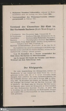 Vorstand des Chemnitzer Ski-Klub im Ski-Verbande Sachsen (Kreis West-Erzgeb.)
