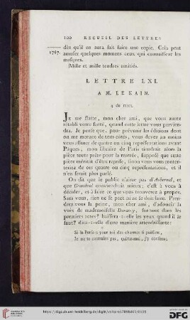 (Lettre LXI - LXX)